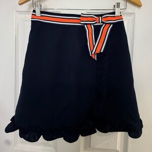 Ted Baker Navy Mini Skirt with Orange and White Accents
